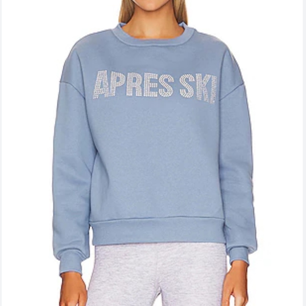 Beach Riot Apres Ski Sweatshirt in Faded Denim NWOT Size Large